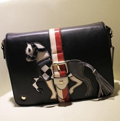 กระเป๋า Lulu House รุ่นL75-03BluBrBl/black กระเป๋าแฟชั่นเกาหลี นำเข้าคุณภาพดี ราคาถูก 